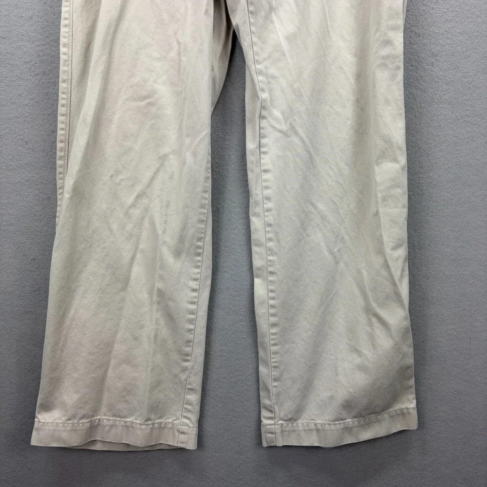 J.CREW Chino Pants Men's‎ 36x32 Beige Cotton Preppy Work Casual Relaxed Wide Leg